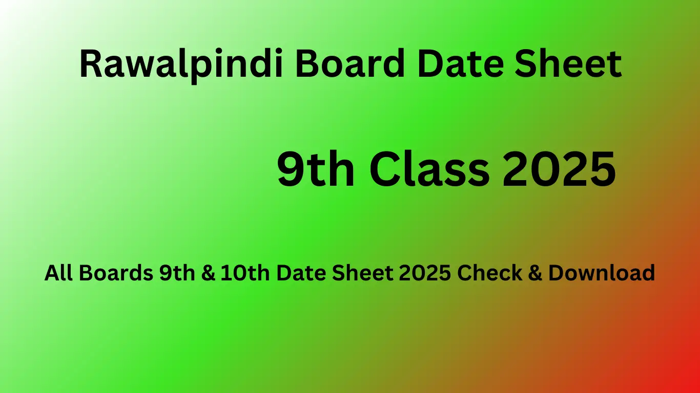 10 class board exam 2025 date sheet rawalpindi board